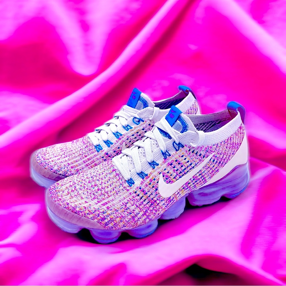 Nike Air VaporMax Flyknit 3 Running Shoes Multi-Color AJ6910-007 Women Size 9